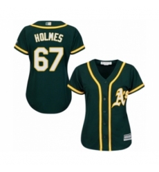 Women's Oakland Athletics #67 Grant Holmes Authentic Green Alternate 1 Cool Base Baseball Player Jersey