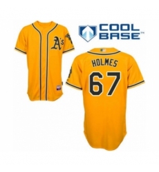 Youth Oakland Athletics #67 Grant Holmes Authentic Gold Alternate 2 Cool Base Baseball Player Jersey