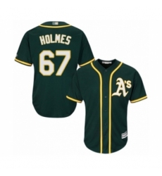 Youth Oakland Athletics #67 Grant Holmes Authentic Green Alternate 1 Cool Base Baseball Player Jersey