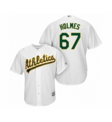 Youth Oakland Athletics #67 Grant Holmes Authentic White Home Cool Base Baseball Player Jersey
