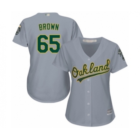 Women's Oakland Athletics #65 Seth Brown Authentic Grey Road Cool Base Baseball Player Jersey Women's Oakland Athletics #65 Seth Brown Authentic Grey Road Cool Base Baseball Player Jersey
