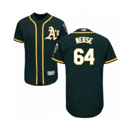 Men's Oakland Athletics #64 Sheldon Neuse Green Alternate Flex Base Authentic Collection Baseball Player Jersey Men's Oakland Athletics #64 Sheldon Neuse Green Alternate Flex Base Authentic Collection Baseball Player Jersey