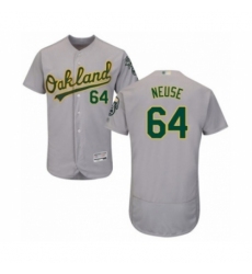 Men's Oakland Athletics #64 Sheldon Neuse Grey Road Flex Base Authentic Collection Baseball Player Jersey Men's Oakland Athletics #64 Sheldon Neuse Grey Road Flex Base Authentic Collection Baseball Player Jersey