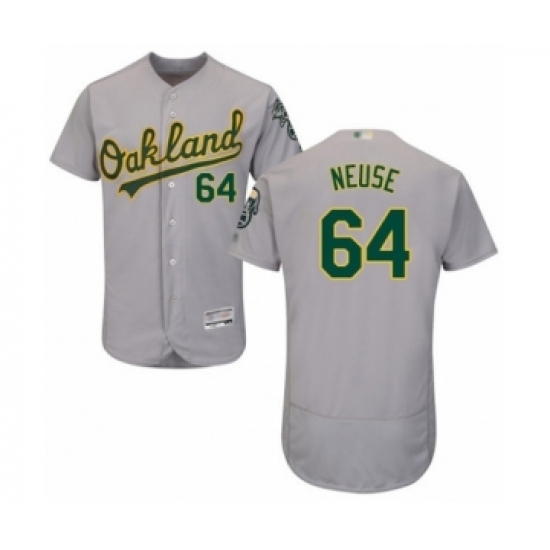 Men's Oakland Athletics #64 Sheldon Neuse Grey Road Flex Base Authentic Collection Baseball Player Jersey Men's Oakland Athletics #64 Sheldon Neuse Grey Road Flex Base Authentic Collection Baseball Player Jersey