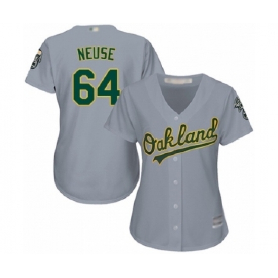 Women's Oakland Athletics #64 Sheldon Neuse Authentic Grey Road Cool Base Baseball Player Jersey Women's Oakland Athletics #64 Sheldon Neuse Authentic Grey Road Cool Base Baseball Player Jersey