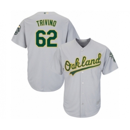 Youth Oakland Athletics #62 Lou Trivino Authentic Grey Road Cool Base Baseball Player Jersey Youth Oakland Athletics #62 Lou Trivino Authentic Grey Road Cool Base Baseball Player Jersey