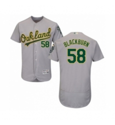 Men's Oakland Athletics #58 Paul Blackburn Grey Road Flex Base Authentic Collection Baseball Player Jersey Men's Oakland Athletics #58 Paul Blackburn Grey Road Flex Base Authentic Collection Baseball Player Jersey