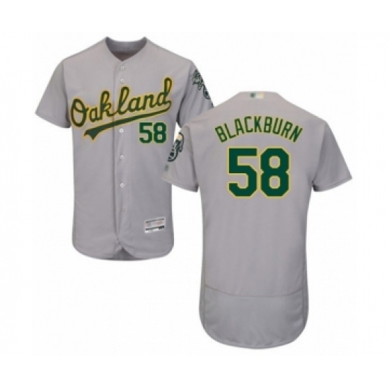 Men's Oakland Athletics #58 Paul Blackburn Grey Road Flex Base Authentic Collection Baseball Player Jersey Men's Oakland Athletics #58 Paul Blackburn Grey Road Flex Base Authentic Collection Baseball Player Jersey