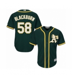 Youth Oakland Athletics #58 Paul Blackburn Authentic Green Alternate 1 Cool Base Baseball Player Jersey Youth Oakland Athletics #58 Paul Blackburn Authentic Green Alternate 1 Cool Base Baseball Player Jersey