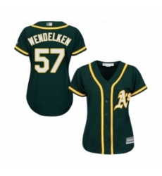 Women's Oakland Athletics #57 J.B. Wendelken Authentic Green Alternate 1 Cool Base Baseball Player Jersey Women's Oakland Athletics #57 J.B. Wendelken Authentic Green Alternate 1 Cool Base Baseball Player Jersey