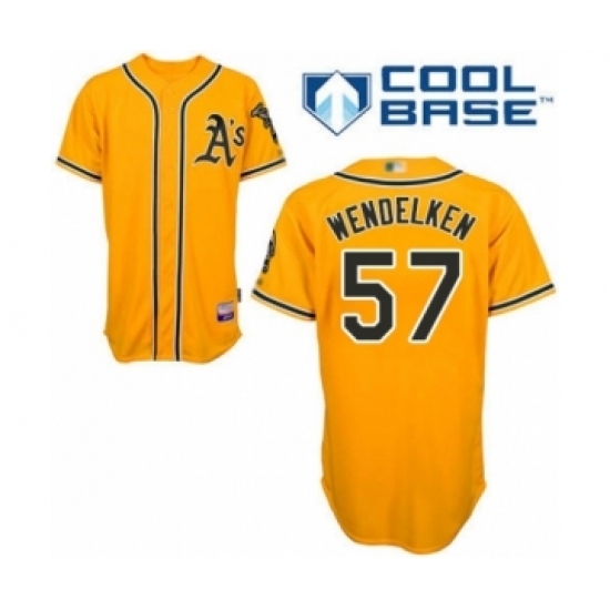 Youth Oakland Athletics #57 J.B. Wendelken Authentic Gold Alternate 2 Cool Base Baseball Player Jersey Youth Oakland Athletics #57 J.B. Wendelken Authentic Gold Alternate 2 Cool Base Baseball Player Jersey