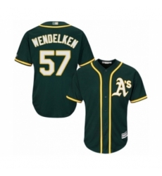Youth Oakland Athletics #57 J.B. Wendelken Authentic Green Alternate 1 Cool Base Baseball Player Jersey Youth Oakland Athletics #57 J.B. Wendelken Authentic Green Alternate 1 Cool Base Baseball Player Jersey