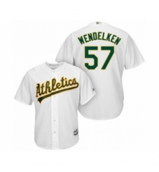 Youth Oakland Athletics #57 J.B. Wendelken Authentic White Home Cool Base Baseball Player Jersey Youth Oakland Athletics #57 J.B. Wendelken Authentic White Home Cool Base Baseball Player Jersey