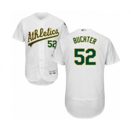 Men's Oakland Athletics #52 Ryan Buchter White Home Flex Base Authentic Collection Baseball Player Jersey Men's Oakland Athletics #52 Ryan Buchter White Home Flex Base Authentic Collection Baseball Player Jersey