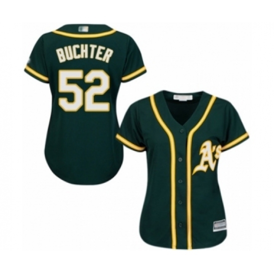 Women's Oakland Athletics #52 Ryan Buchter Authentic Green Alternate 1 Cool Base Baseball Player Jersey Women's Oakland Athletics #52 Ryan Buchter Authentic Green Alternate 1 Cool Base Baseball Player Jersey