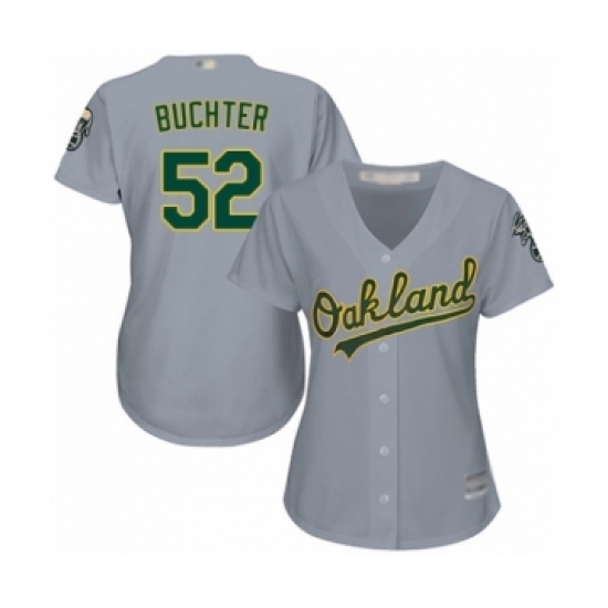 Women's Oakland Athletics #52 Ryan Buchter Authentic Grey Road Cool Base Baseball Player Jersey Women's Oakland Athletics #52 Ryan Buchter Authentic Grey Road Cool Base Baseball Player Jersey