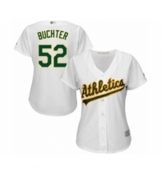 Women's Oakland Athletics #52 Ryan Buchter Authentic White Home Cool Base Baseball Player Jersey Women's Oakland Athletics #52 Ryan Buchter Authentic White Home Cool Base Baseball Player Jersey