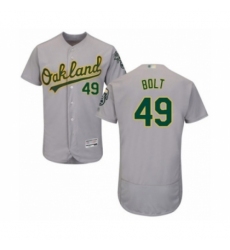 Men's Oakland Athletics #49 Skye Bolt Grey Road Flex Base Authentic Collection Baseball Player Jersey Men's Oakland Athletics #49 Skye Bolt Grey Road Flex Base Authentic Collection Baseball Player Jersey