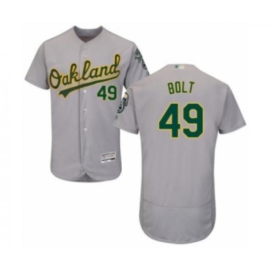 Men's Oakland Athletics #49 Skye Bolt Grey Road Flex Base Authentic Collection Baseball Player Jersey Men's Oakland Athletics #49 Skye Bolt Grey Road Flex Base Authentic Collection Baseball Player Jersey