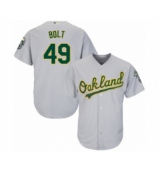 Youth Oakland Athletics #49 Skye Bolt Authentic Grey Road Cool Base Baseball Player Jersey Youth Oakland Athletics #49 Skye Bolt Authentic Grey Road Cool Base Baseball Player Jersey