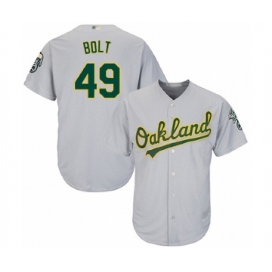 Youth Oakland Athletics #49 Skye Bolt Authentic Grey Road Cool Base Baseball Player Jersey Youth Oakland Athletics #49 Skye Bolt Authentic Grey Road Cool Base Baseball Player Jersey