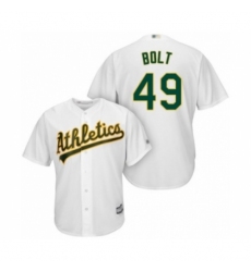 Youth Oakland Athletics #49 Skye Bolt Authentic White Home Cool Base Baseball Player Jersey Youth Oakland Athletics #49 Skye Bolt Authentic White Home Cool Base Baseball Player Jersey