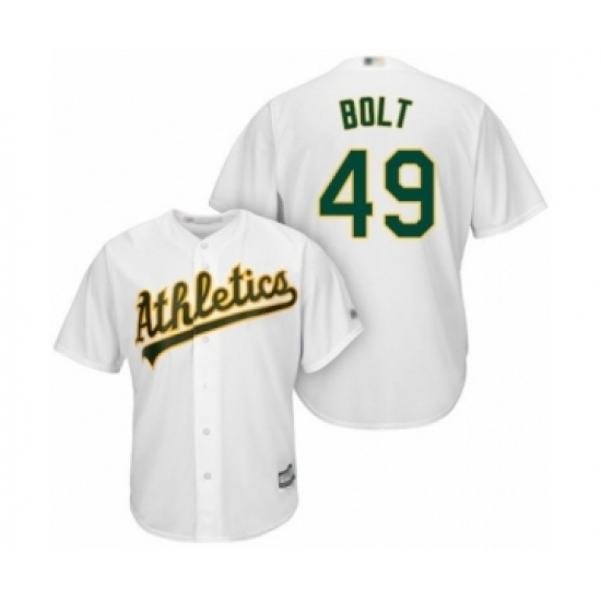 Youth Oakland Athletics #49 Skye Bolt Authentic White Home Cool Base Baseball Player Jersey Youth Oakland Athletics #49 Skye Bolt Authentic White Home Cool Base Baseball Player Jersey