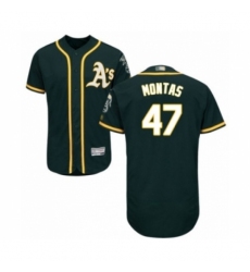 Men's Oakland Athletics #47 Frankie Montas Green Alternate Flex Base Authentic Collection Baseball Player Jersey