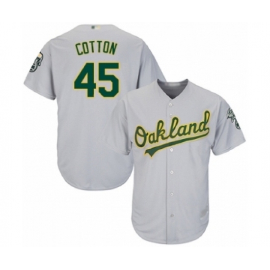 Youth Oakland Athletics #45 Jharel Cotton Authentic Grey Road Cool Base Baseball Player Jersey Youth Oakland Athletics #45 Jharel Cotton Authentic Grey Road Cool Base Baseball Player Jersey