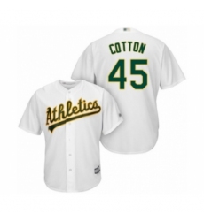 Youth Oakland Athletics #45 Jharel Cotton Authentic White Home Cool Base Baseball Player Jersey Youth Oakland Athletics #45 Jharel Cotton Authentic White Home Cool Base Baseball Player Jersey