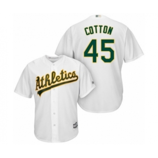 Youth Oakland Athletics #45 Jharel Cotton Authentic White Home Cool Base Baseball Player Jersey Youth Oakland Athletics #45 Jharel Cotton Authentic White Home Cool Base Baseball Player Jersey