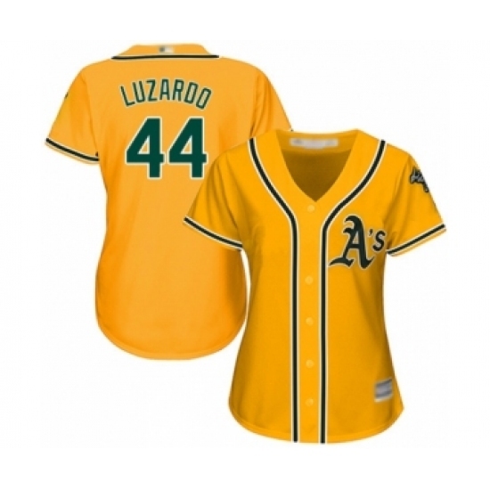 Women's Oakland Athletics #44 Jesus Luzardo Authentic Gold Alternate 2 Cool Base Baseball Player Jersey Women's Oakland Athletics #44 Jesus Luzardo Authentic Gold Alternate 2 Cool Base Baseball Player Jersey