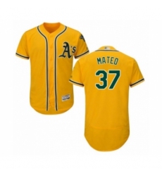 Men's Oakland Athletics #37 Jorge Mateo Gold Alternate Flex Base Authentic Collection Baseball Player Jersey Men's Oakland Athletics #37 Jorge Mateo Gold Alternate Flex Base Authentic Collection Baseball Player Jersey