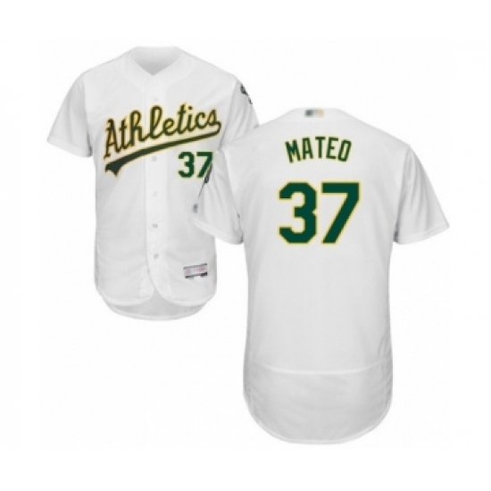 Men's Oakland Athletics #37 Jorge Mateo White Home Flex Base Authentic Collection Baseball Player Jersey Men's Oakland Athletics #37 Jorge Mateo White Home Flex Base Authentic Collection Baseball Player Jersey