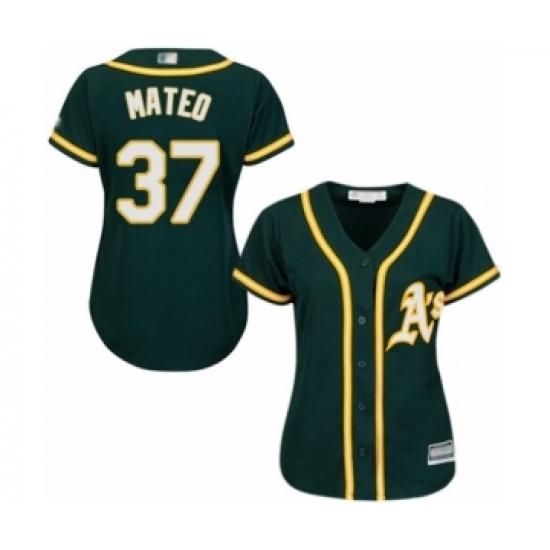Women's Oakland Athletics #37 Jorge Mateo Authentic Green Alternate 1 Cool Base Baseball Player Jersey Women's Oakland Athletics #37 Jorge Mateo Authentic Green Alternate 1 Cool Base Baseball Player Jersey