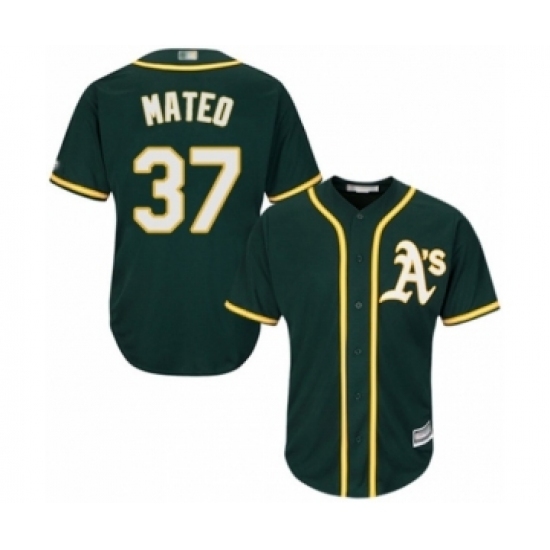 Youth Oakland Athletics #37 Jorge Mateo Authentic Green Alternate 1 Cool Base Baseball Player Jersey Youth Oakland Athletics #37 Jorge Mateo Authentic Green Alternate 1 Cool Base Baseball Player Jersey