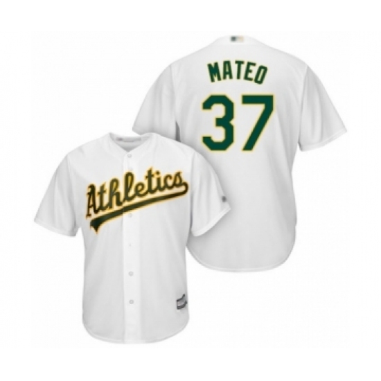 Youth Oakland Athletics #37 Jorge Mateo Authentic White Home Cool Base Baseball Player Jersey Youth Oakland Athletics #37 Jorge Mateo Authentic White Home Cool Base Baseball Player Jersey