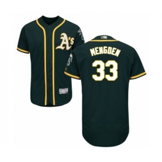 Men's Oakland Athletics #33 Daniel Mengden Green Alternate Flex Base Authentic Collection Baseball Player Jersey Men's Oakland Athletics #33 Daniel Mengden Green Alternate Flex Base Authentic Collection Baseball Player Jersey