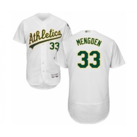 Men's Oakland Athletics #33 Daniel Mengden White Home Flex Base Authentic Collection Baseball Player Jersey Men's Oakland Athletics #33 Daniel Mengden White Home Flex Base Authentic Collection Baseball Player Jersey