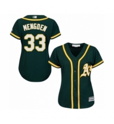 Women's Oakland Athletics #33 Daniel Mengden Authentic Green Alternate 1 Cool Base Baseball Player Jersey Women's Oakland Athletics #33 Daniel Mengden Authentic Green Alternate 1 Cool Base Baseball Player Jersey