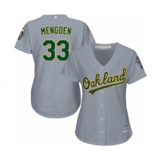 Women's Oakland Athletics #33 Daniel Mengden Authentic Grey Road Cool Base Baseball Player Jersey Women's Oakland Athletics #33 Daniel Mengden Authentic Grey Road Cool Base Baseball Player Jersey