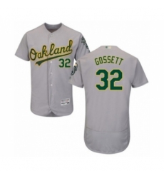 Men's Oakland Athletics #32 Daniel Gossett Grey Road Flex Base Authentic Collection Baseball Player Jersey Men's Oakland Athletics #32 Daniel Gossett Grey Road Flex Base Authentic Collection Baseball Player Jersey