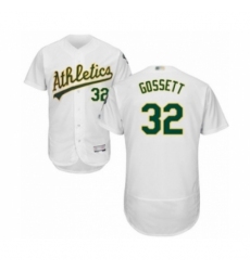 Men's Oakland Athletics #32 Daniel Gossett White Home Flex Base Authentic Collection Baseball Player Jersey Men's Oakland Athletics #32 Daniel Gossett White Home Flex Base Authentic Collection Baseball Player Jersey
