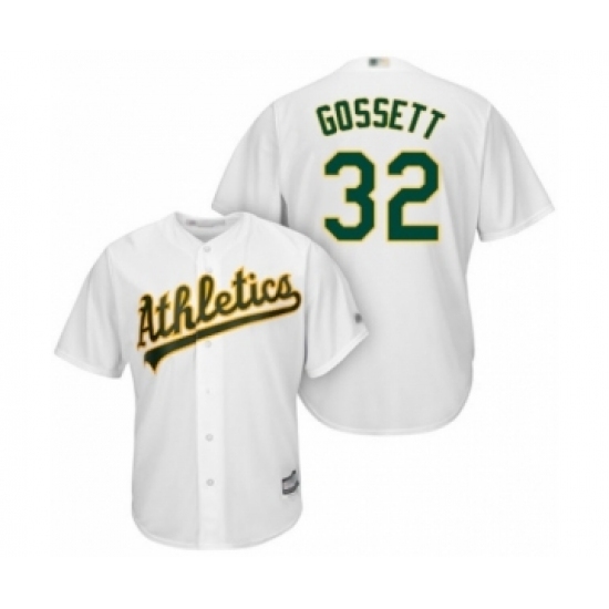 Youth Oakland Athletics #32 Daniel Gossett Authentic White Home Cool Base Baseball Player Jersey Youth Oakland Athletics #32 Daniel Gossett Authentic White Home Cool Base Baseball Player Jersey