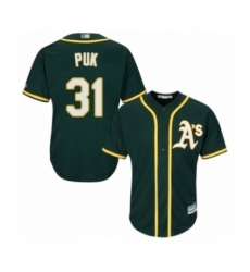Youth Oakland Athletics #31 A.J. Puk Authentic Green Alternate 1 Cool Base Baseball Player Jersey Youth Oakland Athletics #31 A.J. Puk Authentic Green Alternate 1 Cool Base Baseball Player Jersey