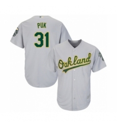 Youth Oakland Athletics #31 A.J. Puk Authentic Grey Road Cool Base Baseball Player Jersey Youth Oakland Athletics #31 A.J. Puk Authentic Grey Road Cool Base Baseball Player Jersey