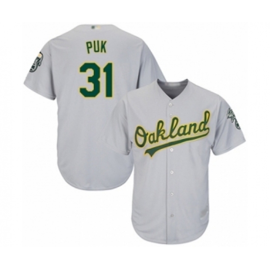 Youth Oakland Athletics #31 A.J. Puk Authentic Grey Road Cool Base Baseball Player Jersey Youth Oakland Athletics #31 A.J. Puk Authentic Grey Road Cool Base Baseball Player Jersey