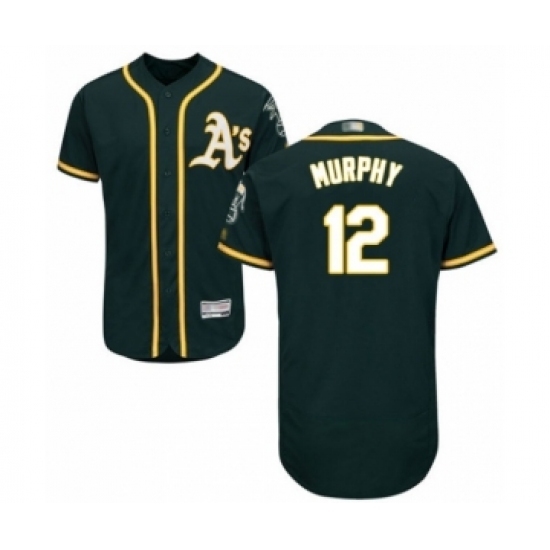 Men's Oakland Athletics #12 Sean Murphy Green Alternate Flex Base Authentic Collection Baseball Player Jersey Men's Oakland Athletics #12 Sean Murphy Green Alternate Flex Base Authentic Collection Baseball Player Jersey