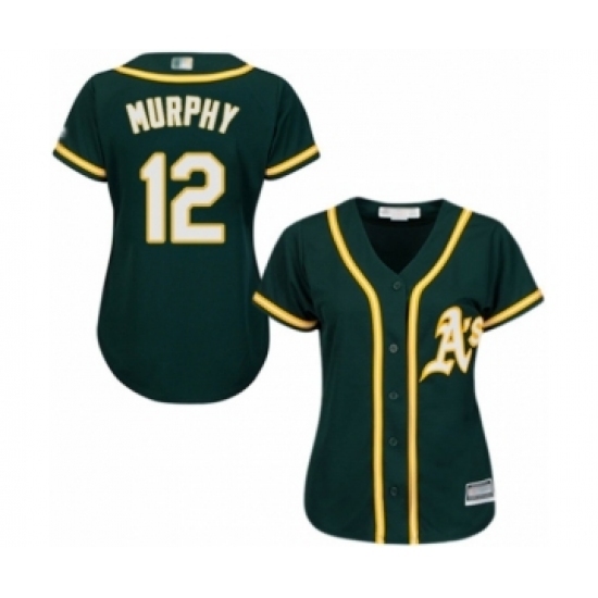 Women's Oakland Athletics #12 Sean Murphy Authentic Green Alternate 1 Cool Base Baseball Player Jersey Women's Oakland Athletics #12 Sean Murphy Authentic Green Alternate 1 Cool Base Baseball Player Jersey