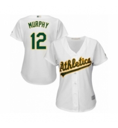 Women's Oakland Athletics #12 Sean Murphy Authentic White Home Cool Base Baseball Player Jersey Women's Oakland Athletics #12 Sean Murphy Authentic White Home Cool Base Baseball Player Jersey